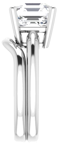 14K White 9 mm Asscher Engagement Ring Mounting (9)