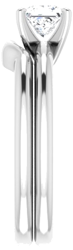 Sužadėtuvių Žiedas „Solitaire“ 585 Baltojo Aukso Square 4.5mm (9)