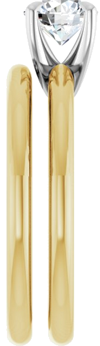 Sužadėtuvių Žiedas „Solitaire“ 585 Baltojo Ir Geltonojo Aukso Round 5.8mm (9)