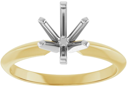 Sužadėtuvių Žiedas „Solitaire“ 585 Baltojo Ir Geltonojo Aukso Oval 8mm x 6mm (3)