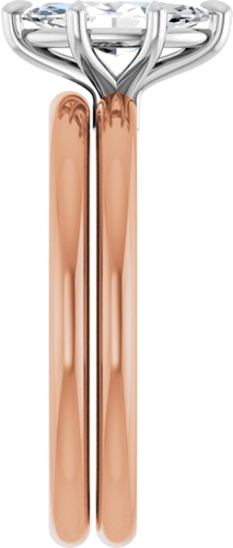 Sužadėtuvių Žiedas 585 Baltojo Ir Rožinis Aukso Marquise 9mm x 4.5mm (9)