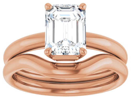 Sužadėtuvių Žiedas „Solitaire“ 585 Rožinis Aukso Emerald 8mm x 6mm (4)