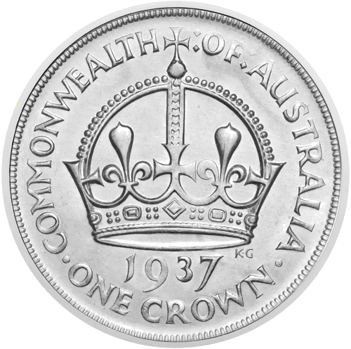 1 krona Karalius Jurgis VI 1937 Australija sidabrinė moneta (1)