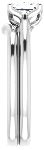 14K White  5 mm Square Solitaire Engagement Ring Mounting (9)