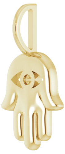 Pakabukas „Hamsa Hand Charm“ 585 Geltonojo Aukso Round 1.7mm (2)