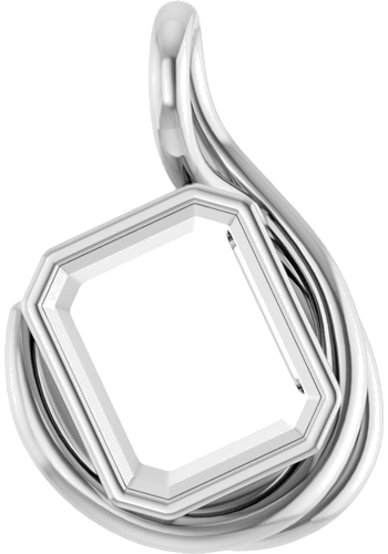 Pakabukas „Solitaire“ 925 Sidabro Emerald 12mm x 10mm (1)