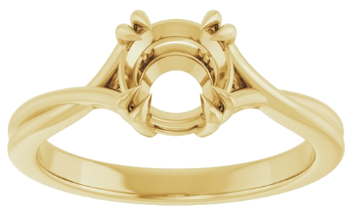 14K Yellow 6.5 mm Round Solitaire Engagement Ring Mounting (3)