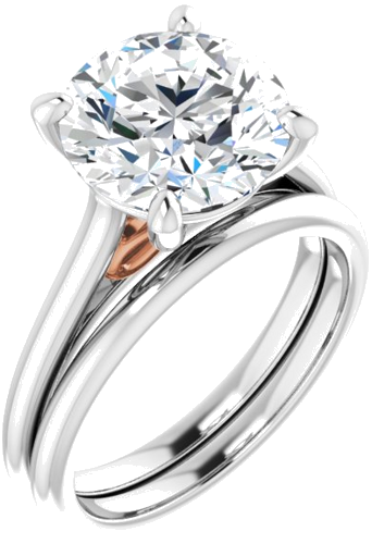 Sužadėtuvių Žiedas „Infinity-Inspired“ 585 Baltojo Ir Rožinis Aukso Round 10mm (6)