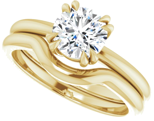 14K Yellow 6.5 mm Round Solitaire Engagement Ring Mounting (10)