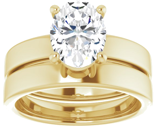 Sužadėtuvių Žiedas „Solitaire“ 585 Geltonojo Aukso Oval 9mm x 7mm (8)