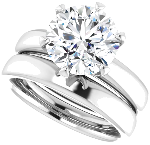 Platinum 9.4 mm Round Engagement Ring Mounting (10)