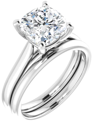 Sužadėtuvių Žiedas „Solitaire“ 585 Baltojo Aukso Cushion 8mm (6)