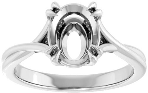 Sužadėtuvių Žiedas „Solitaire“ 585 Baltojo Aukso Oval 9mm x 7mm (3)