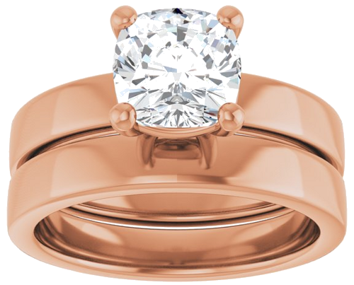 Sužadėtuvių Žiedas „Solitaire“ 585 Rožinis Aukso Cushion 7mm (8)