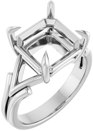 Sužadėtuvių Žiedas „Solitaire“ 585 Baltojo Aukso Asscher 10mm (1)