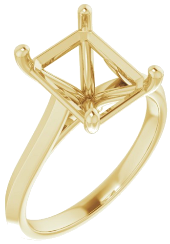 14K Yellow 10x8 mm Emerald Solitaire Engagement Ring Mounting (1)