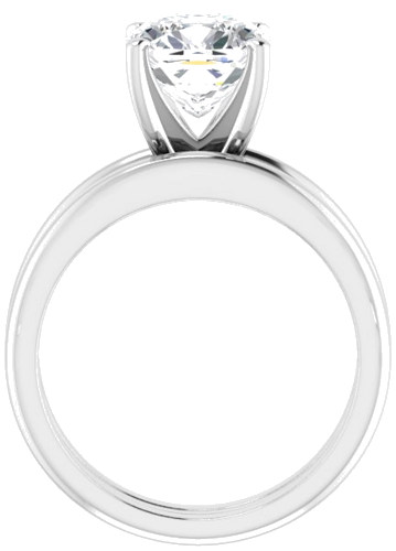 14K White  8 mm Cushion Solitaire Engagement Ring Mounting (7)