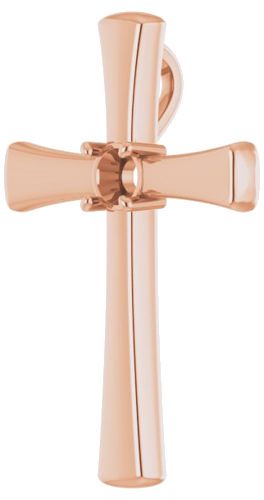 14K Rose  4.1 mm Round Pendant Mounting (2)