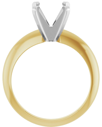 14K Yellow White 8 mm Round Solitaire Engagement Ring Mounting (2)