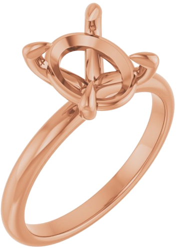 Sužadėtuvių Žiedas „Solitaire“ 585 Rožinis Aukso Oval 10mm x 8mm (1)