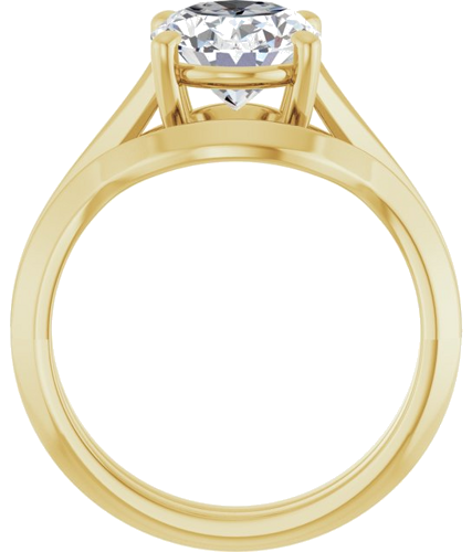 18K Yellow 10x8 mm Oval Solitaire Engagement Ring Mounting (7)