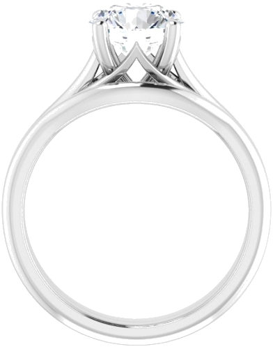 14K White 7.4 mm Round Solitaire Engagement Ring Mounting (7)