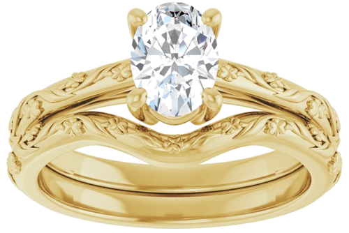 14K Yellow 7x5 mm Oval Solitaire Engagement Ring Mounting (8)