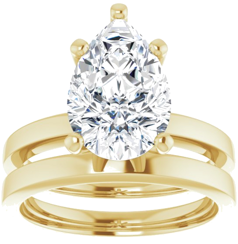 14K Yellow 12x8 mm Pear Solitaire Engagement Ring Mounting (8)