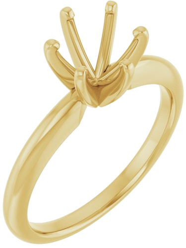 Sužadėtuvių Žiedas „Solitaire“ 585 Geltonojo Aukso Round 7.3mm x 7.7mm (1)