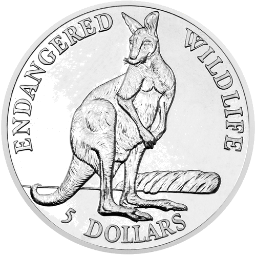 5 Dollars Kangaroo 1991 Cook Islands Silver Coin (1)