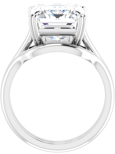 Platinum 12x10 mm Emerald Solitaire Engagement Ring Mounting (7)