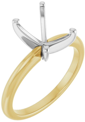 Sužadėtuvių Žiedas „Solitaire“ 585 Baltojo Ir Geltonojo Aukso Emerald 9mm x 7mm (1)