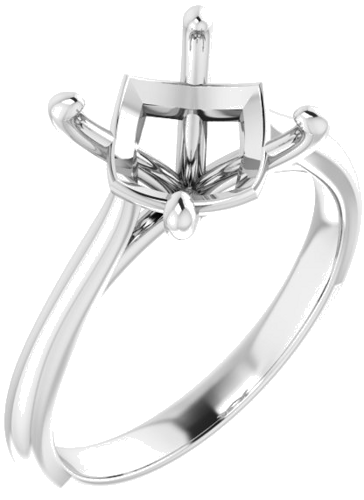 14K White 9.4 mm Round Solitaire Engagement Ring Mounting (1)