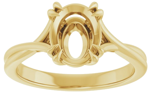 Sužadėtuvių Žiedas „Solitaire“ 585 Geltonojo Aukso Oval 9mm x 7mm (3)