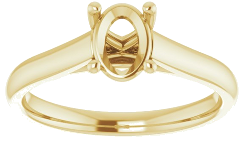 Sužadėtuvių Žiedas „Solitaire“ 585 Geltonojo Aukso Oval 7mm x 5mm (3)