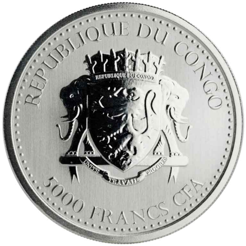 2019 Sidabranugarė Gorila Kongas 1 oz sidabrinė moneta (2)