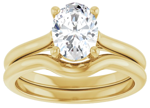 14K Yellow 8x6 mm Oval Solitaire Engagement Ring Mounting (8)