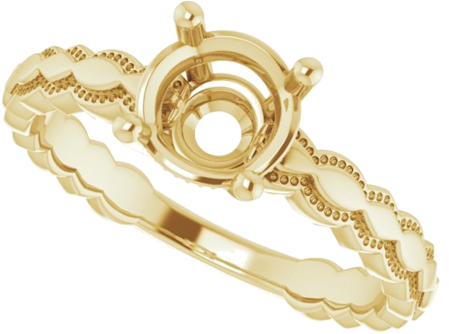 Sužadėtuvių Žiedas „Solitaire“ 585 Geltonojo Aukso Round 6.5mm (5)