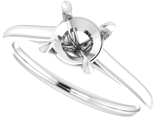 Platinum  6.5 mm Round Solitaire Engagement Ring Mounting (5)