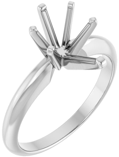 14K White 10.5x6.5 mm Pear 6-Prong Ring Mounting (1)