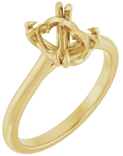 14K Yellow 9x7 mm Oval Solitaire Engagement Ring Mounting (1)