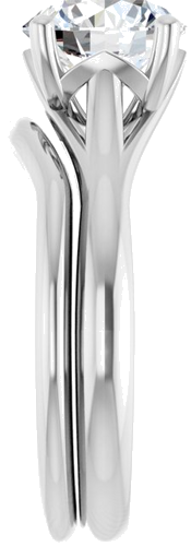 14K White 8 mm Round Solitaire Engagement Ring Mounting (9)