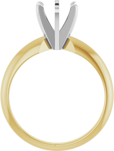 Sužadėtuvių Žiedas „Solitaire“ 14k yellow gold & platinum Round 6mm x 6.6mm (2)