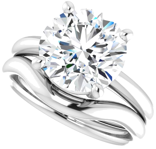 Sužadėtuvių Žiedas „Solitaire“ 585 Baltojo Aukso Round 10mm (10)