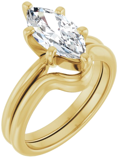 14K Yellow  12x6 mm Marquise Solitaire Engagement Ring Mounting (6)