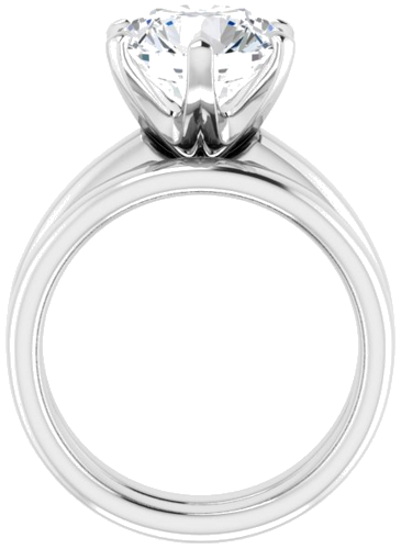 14K White 10 mm Round Engagement Ring Mounting (7)