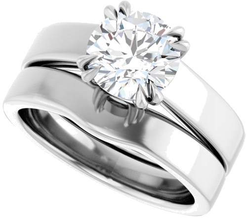 Platinum 7.4 mm Round Engagement Ring Mounting (10)
