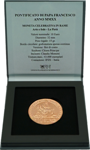 2020 Vatikanas Mikelandželo Pieta 10 eurų moneta (3)