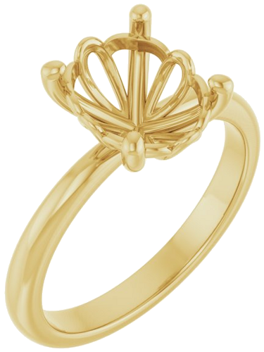 14K Yellow 10x8 mm Oval Solitaire Engagement Ring Mounting (1)