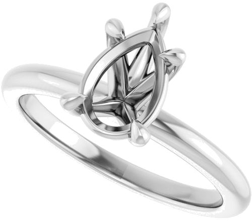 Sužadėtuvių Žiedas 585 Baltojo Aukso Pear Shape 9mm x 6mm (5)